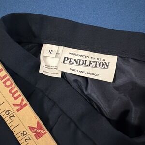 VTG Pendleton Wool Skirt Size 12 Navy Blue Lined Back-Zip Y2K - New